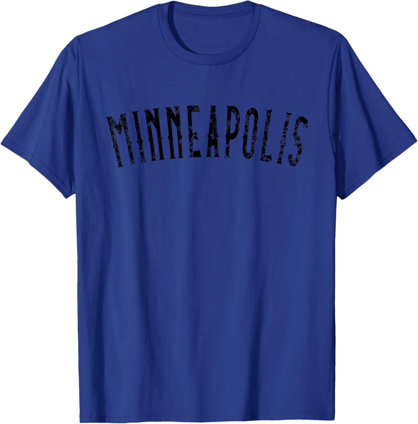 Vintage Minneapolis MN Black Script Text T-Shirt - T-Shirt | Royal