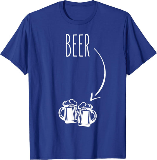 Just Beer in my Belly - Expecting Dad Pregnancy Announcement T-Shirt - T-Shirt | Royal