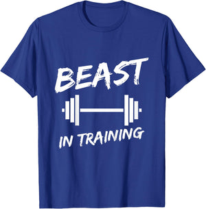 Kids Beast In Training Father And Son Bodybuilding T-Shirt - T-Shirt | Royal
