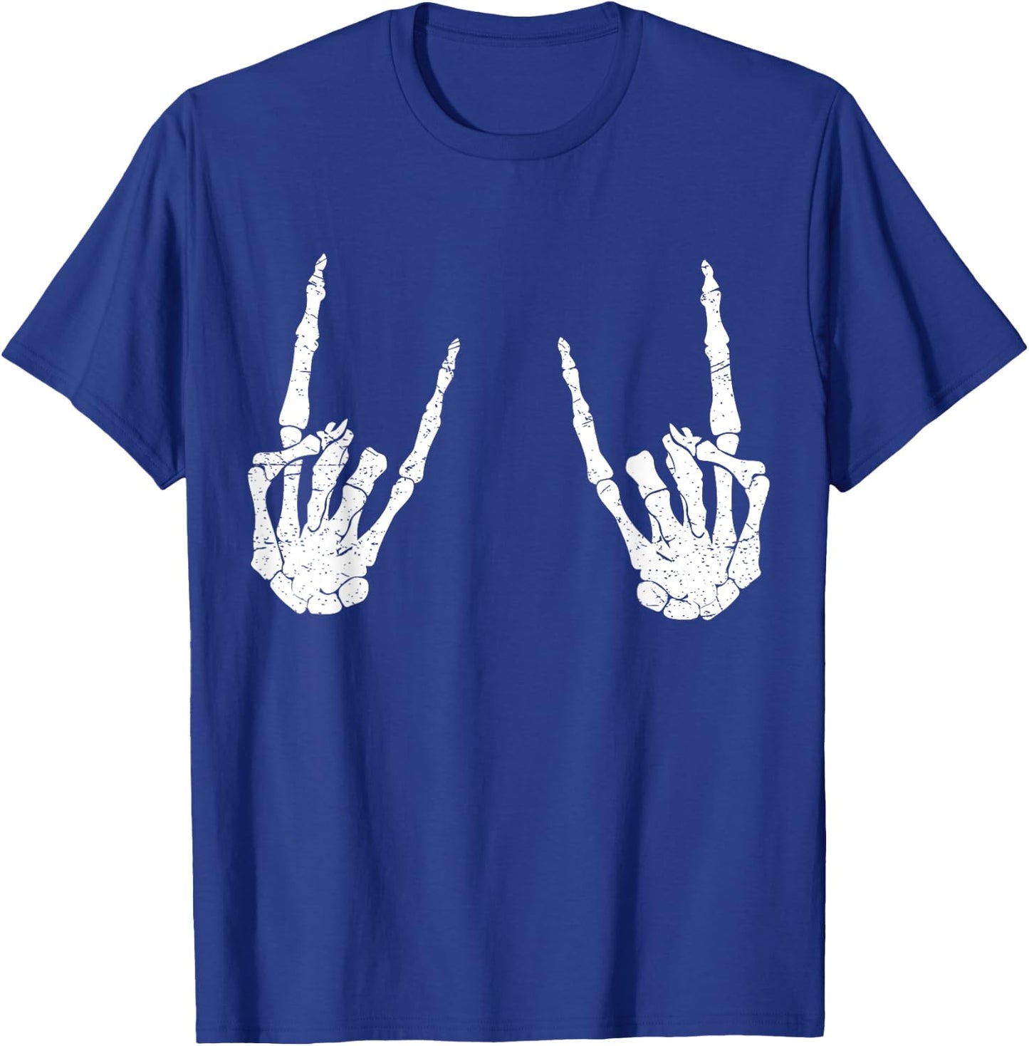 Trendy Halloween Skeleton Rocker Graphic Costume T Shirt T-Shirt - T-Shirt | Royal