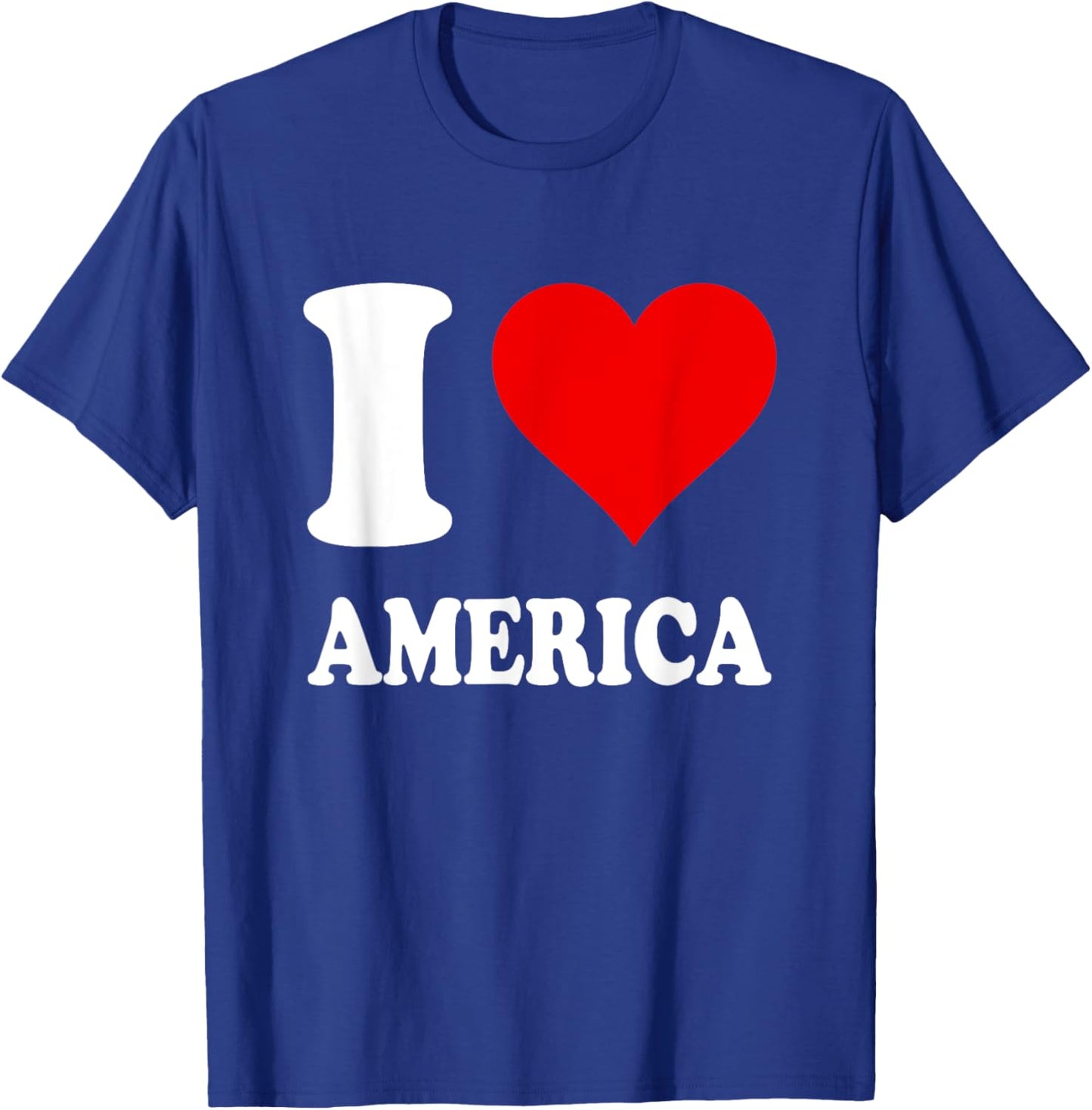 Red Heart I Love America T-Shirt - T-Shirt | Royal