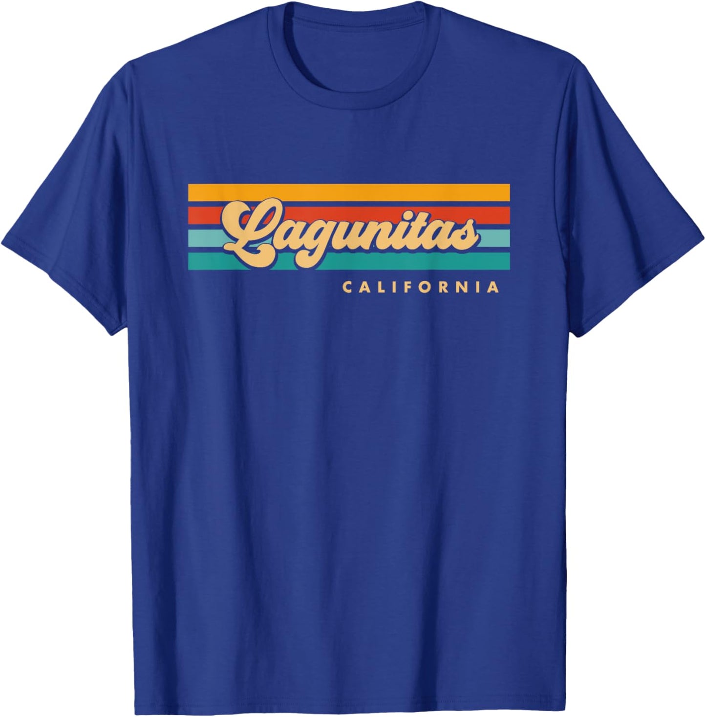 Vintage Sunset Stripes Lagunitas, California T-Shirt - T-Shirt | Royal