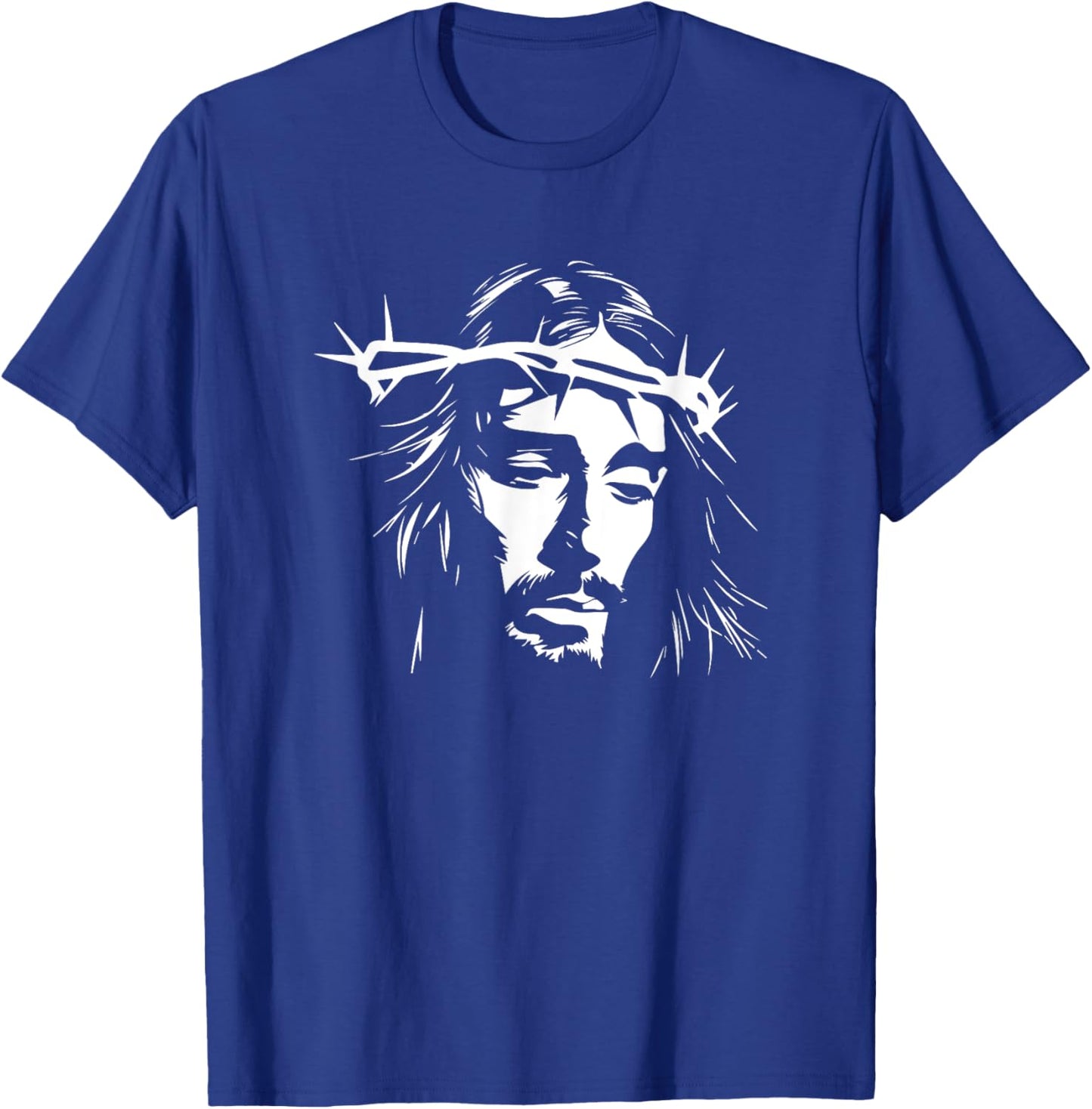Jesus Christ Design -Adult , Black, Small, Short Sleeve, Modern, Classic, Casual, Vacation, Cotton 65% Polyester 35% T-Shirt - T-Shirt | Royal