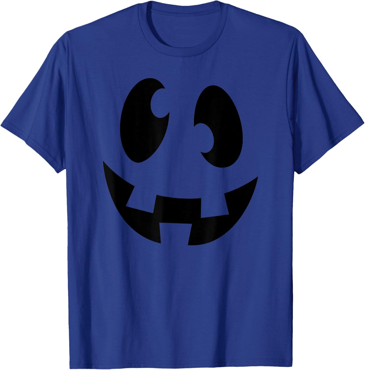 Happy, Goofy, Smiling Ghost Face Jack O Lantern T-Shirt - T-Shirt | Royal