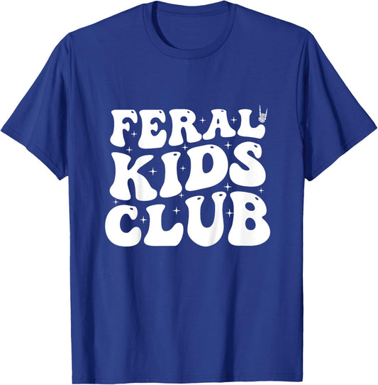 Kids Funny Feral Kids Club T-Shirt - T-Shirt | Royal