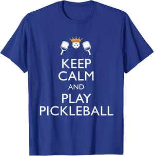 Keep Calm and Play Pickleball Funny Pickleball Player Sport T-Shirt - T-Shirt | Royal