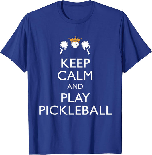 Keep Calm and Play Pickleball Funny Pickleball Player Sport T-Shirt - T-Shirt | Royal