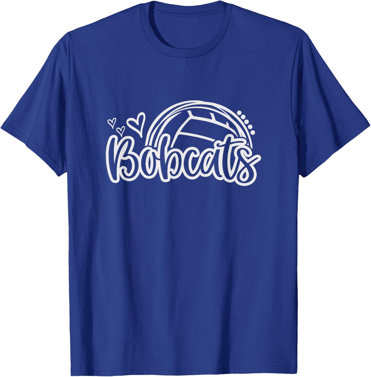 Volleyball Bobcats School Sports Fan Team Spirit T-Shirt - T-Shirt | Royal