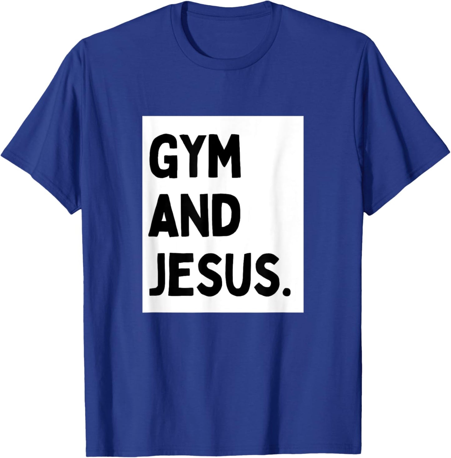 Gym And Jesus - Minimalist Christian Religious Jesus T-Shirt - T-Shirt | Royal