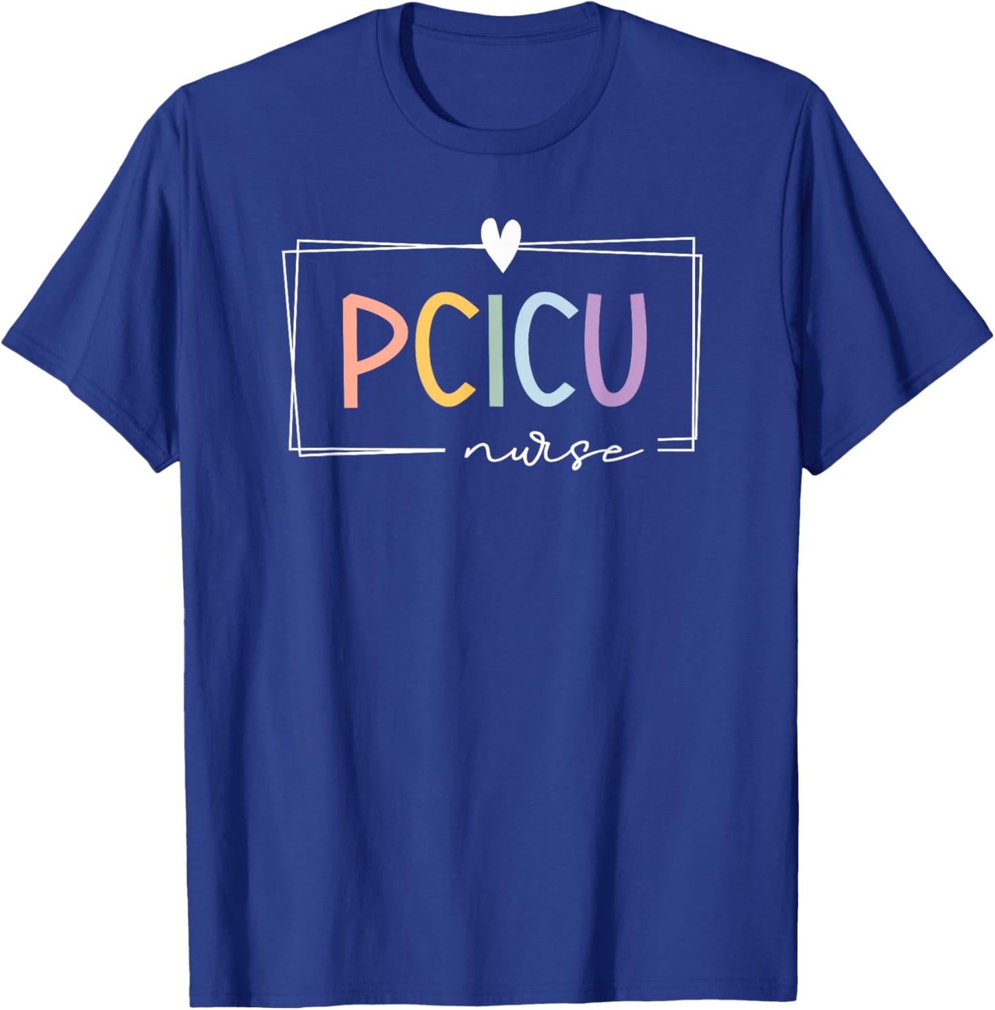 Retro PCICU Nurse ICU Pediatric Cardiac Rainbow Tiny Humans T-Shirt - T-Shirt | Royal