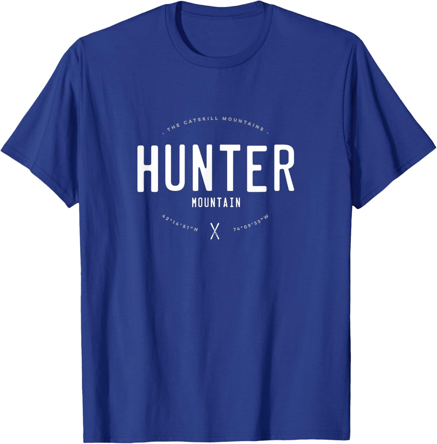 Hunter Mountain NY Graphic Distressed Vintage Ski T-Shirt - T-Shirt | Royal