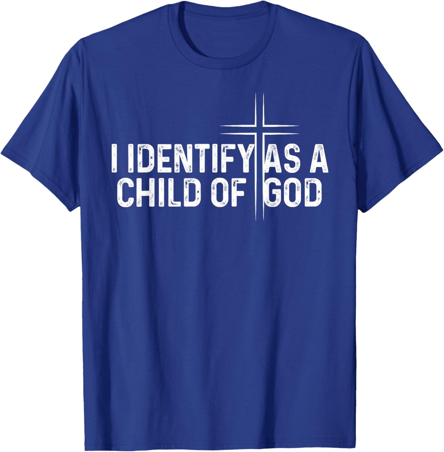 I Identify As A Child of God Overcomer Christian Vintage T-Shirt - T-Shirt | Royal