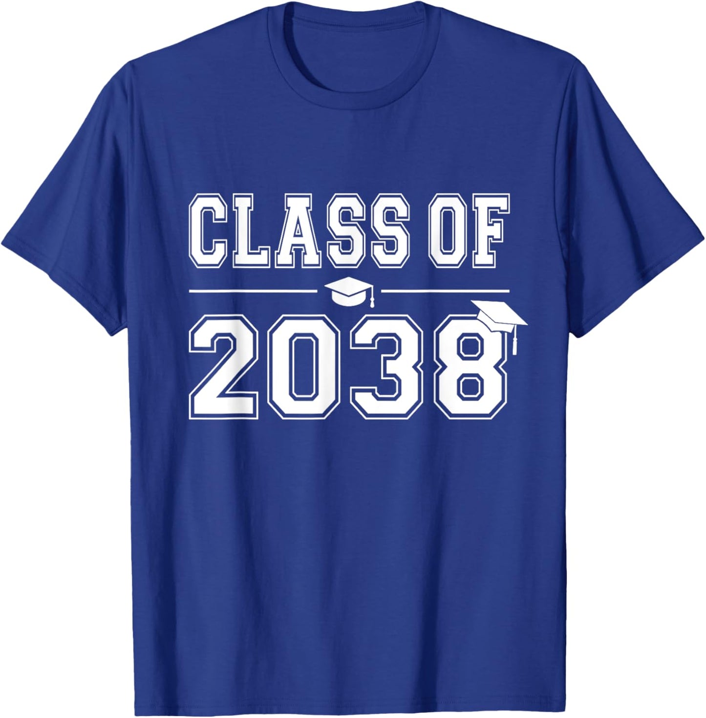 Class of 2038 Grow With Me First Day of School Graduation T-Shirt - T-Shirt | Royal