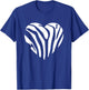 Zebra Heart Animal Lover Stripe Africa Gift Men Women Kids T-Shirt - T-Shirt | Royal