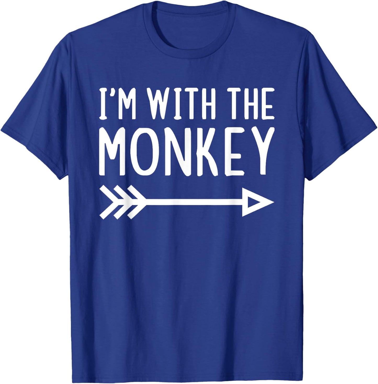 I'm With The Monkey Funny Matching Halloween Couple Costume T-Shirt - T-Shirt | Royal