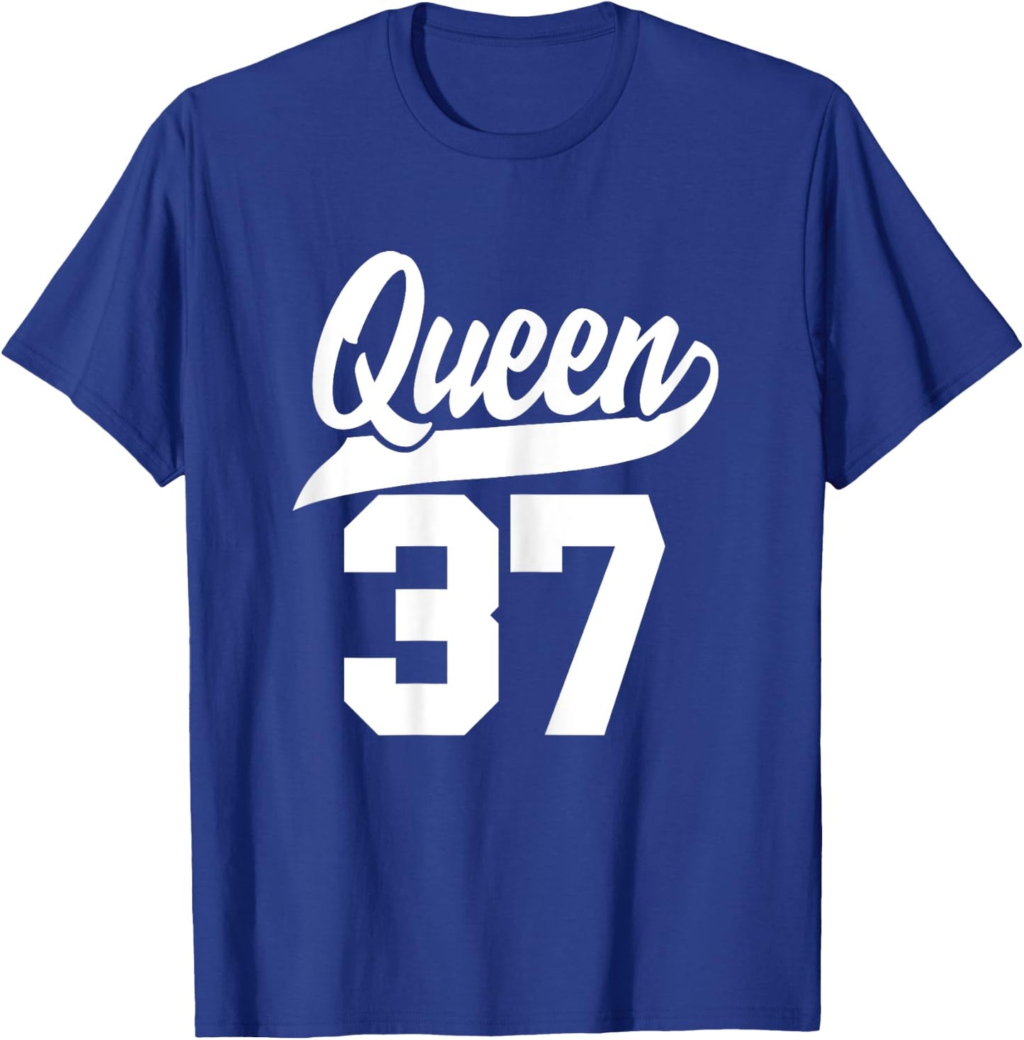 37th Birthday Girls Queen Cute Woman 37 years old vintage T-Shirt - T-Shirt | Royal