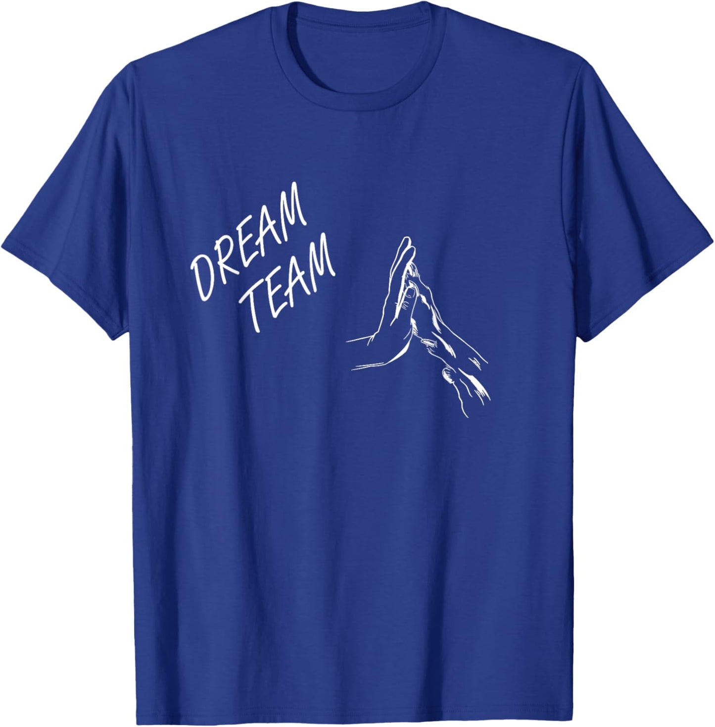 Dog Dream Team dog motif hand and paw hold together Men Women Girls Kids T-Shirt - T-Shirt | Royal
