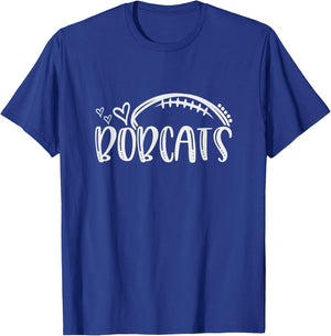 Football Bobcat School Sports Fan Team Spirit T-Shirt - T-Shirt | Royal