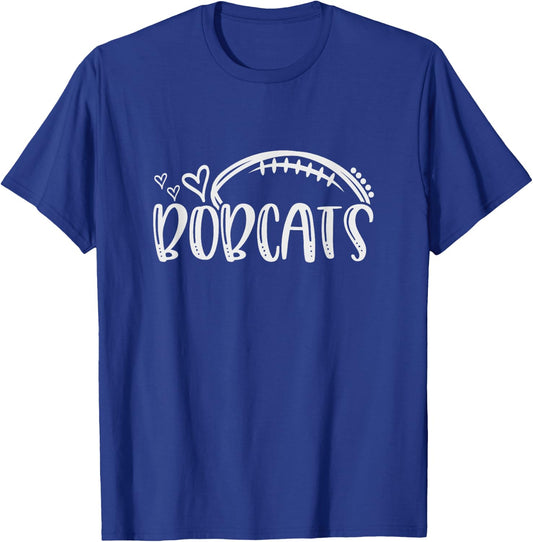 Football Bobcat School Sports Fan Team Spirit T-Shirt - T-Shirt | Royal