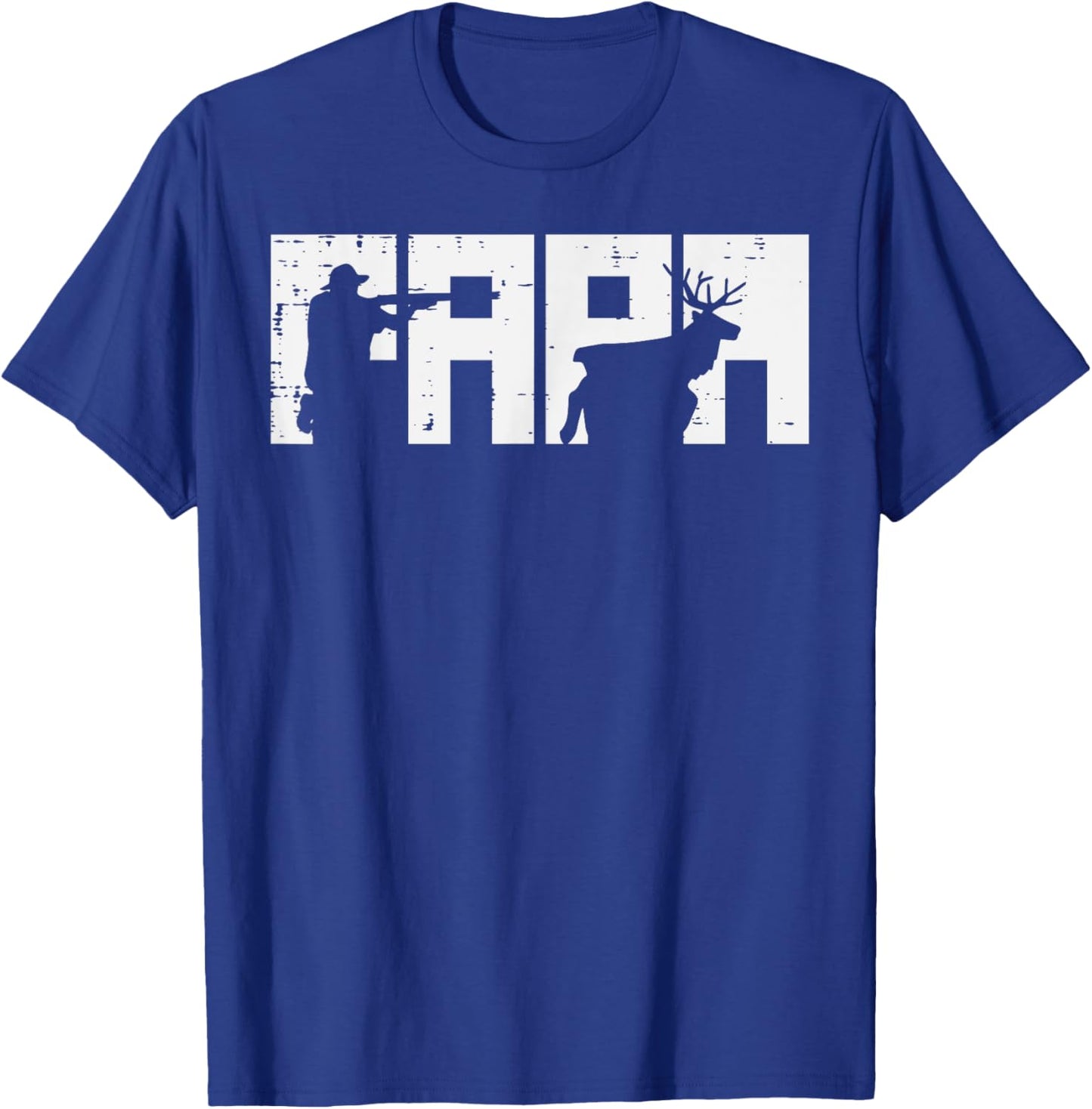 Papa Hunting Fathers Day Deer Hunter Dad Daddy Grandpa Men T-Shirt - T-Shirt | Royal