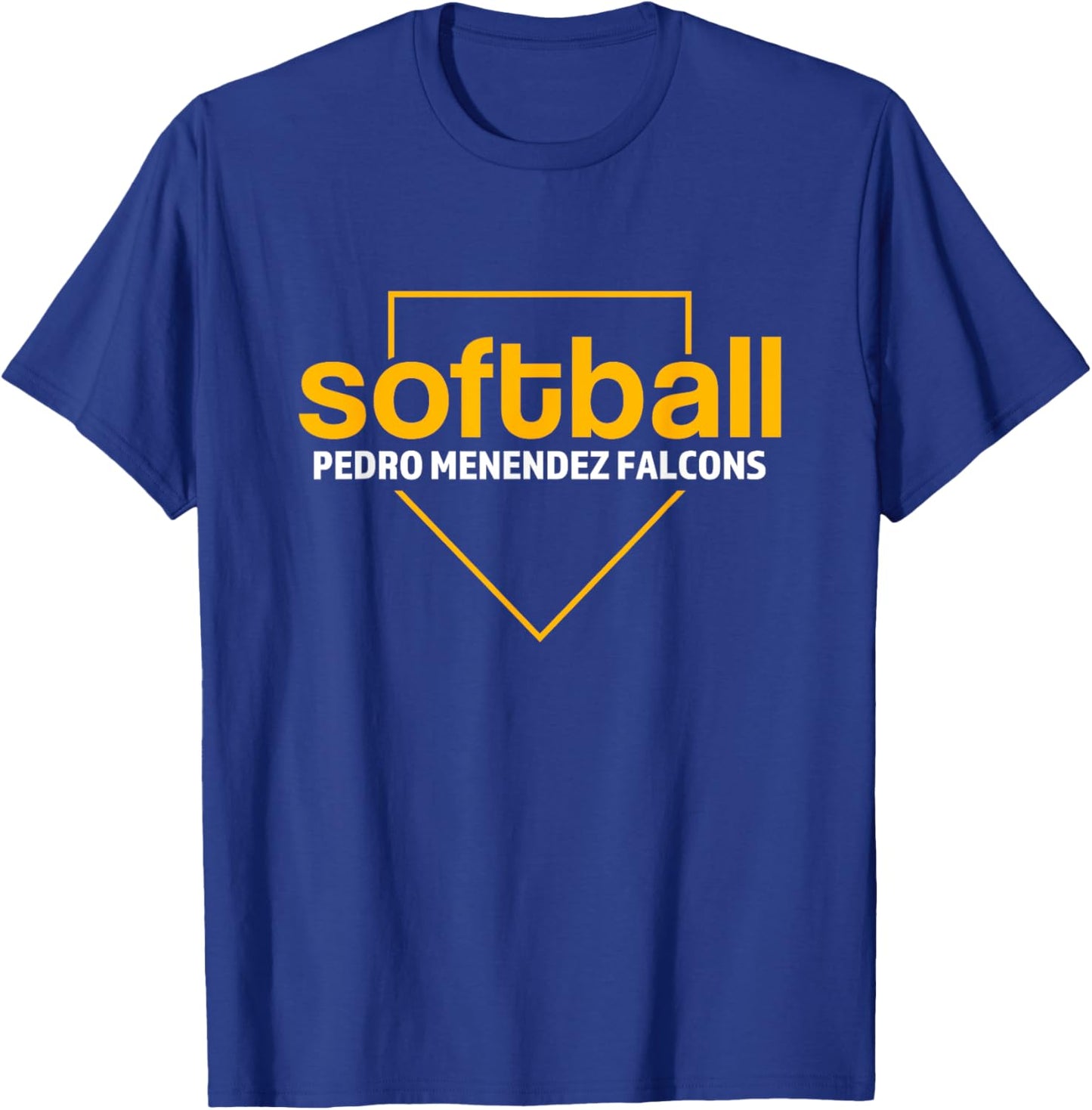 Pedro Menendez Falcons Softball Home Plate T-Shirt - T-Shirt | Royal
