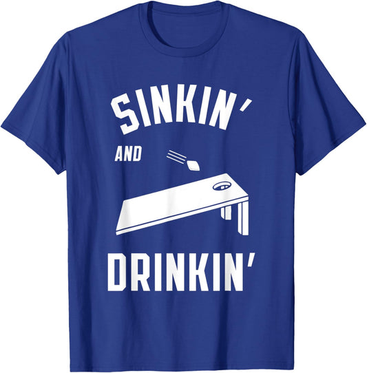 Sinkin' and Drinkin' Cornhole Beer Summer Party Tailgate Women T-Shirt - T-Shirt | Royal