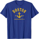 BOSTON MA Nautical Design W. Anchor / Est. 1630 T-Shirt - T-Shirt | Royal