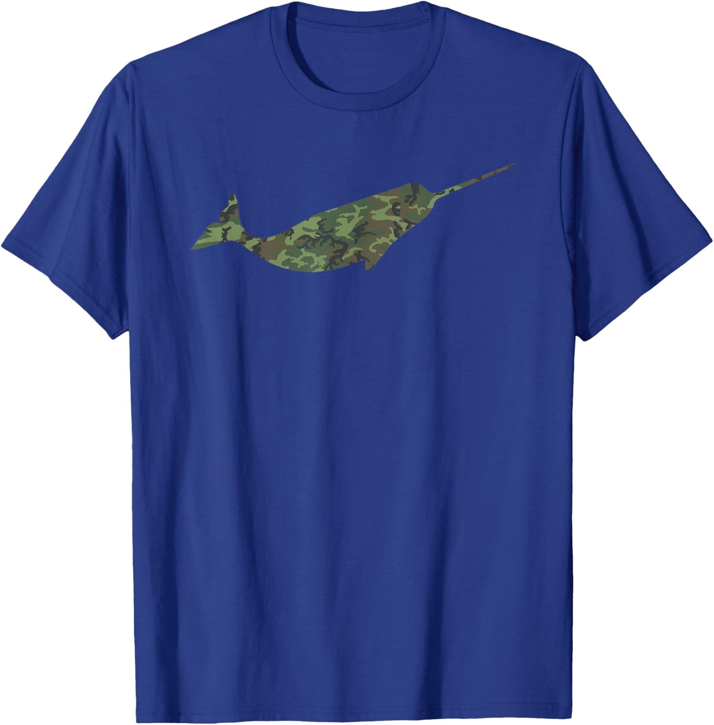 Military Narwhal Camo Print US Narwhale Veteran Men Gift T-Shirt - T-Shirt | Royal