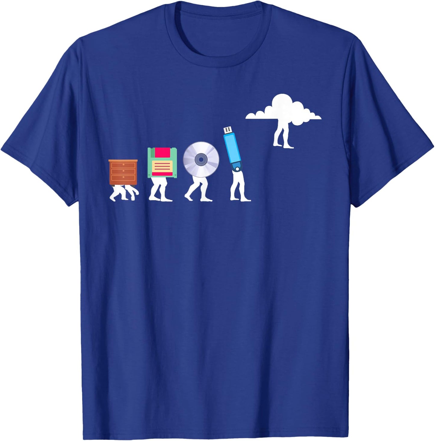 Funny Cloud Evolution Computer Science Programmer Nerd Gift T-Shirt - T-Shirt | Royal
