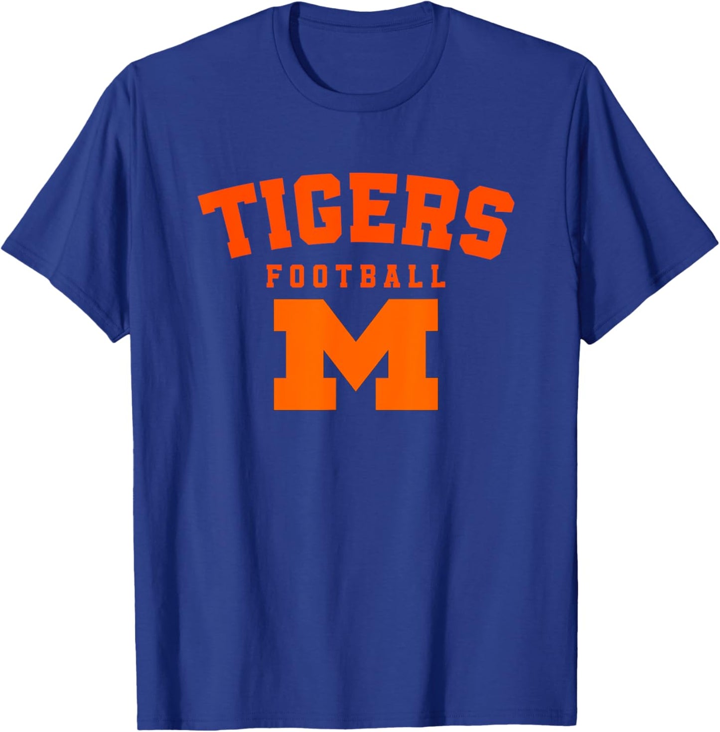Massillon Tigers Logo Vertical Arch Football HS T-Shirt - T-Shirt | Royal