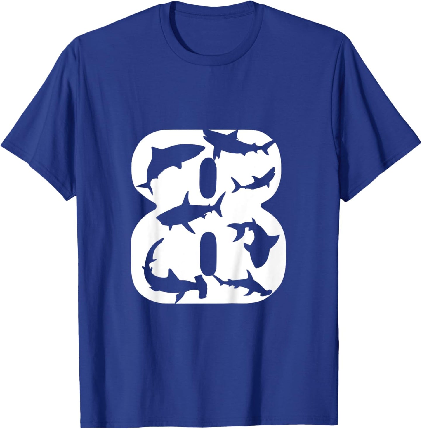 Shark 8th Birthday Under Sea 8 Year Old Birthday Party Theme T-Shirt - T-Shirt | Royal
