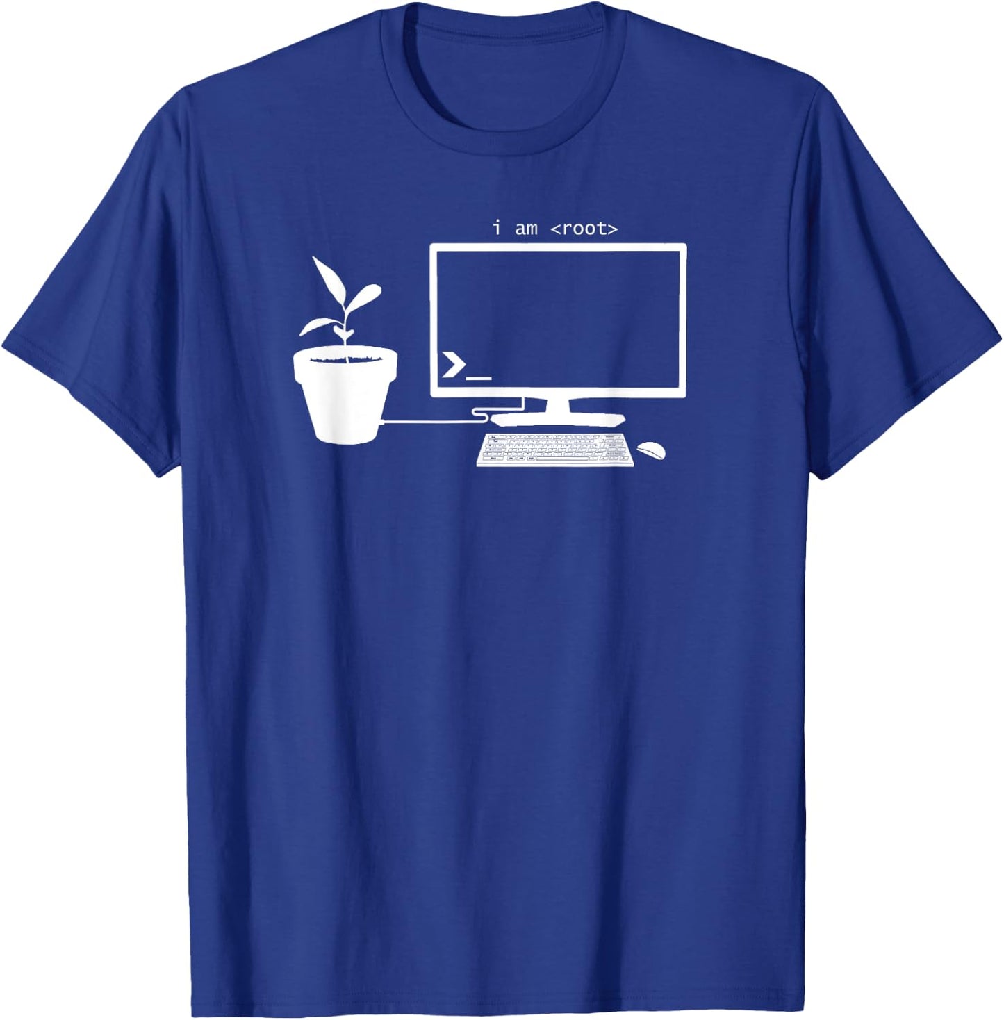 I Am Root Nerdy Geeky PC Computer & Plant Gardening Graphic T-Shirt - T-Shirt | Royal