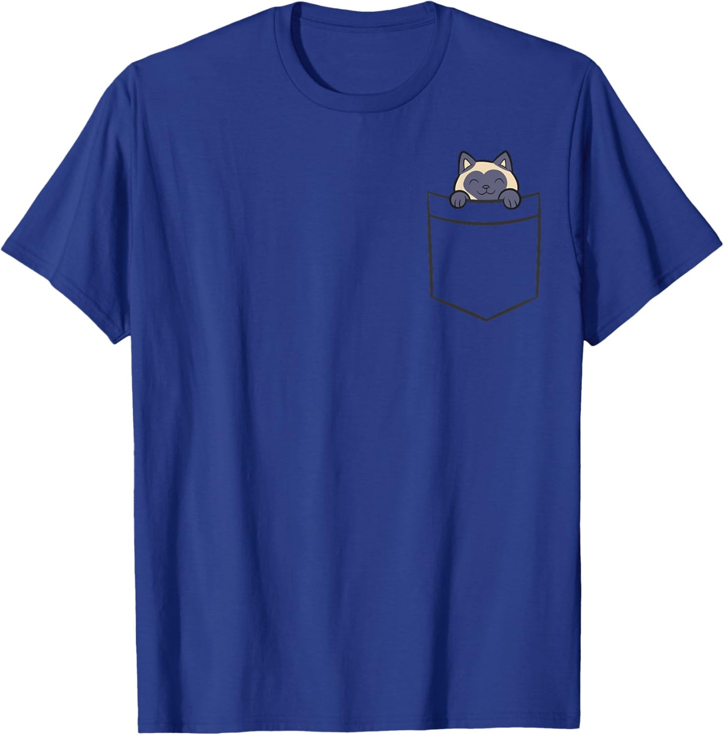 Siamese Cat In A Pocket Funny Pocket Siamese Cat T-Shirt - T-Shirt | Royal
