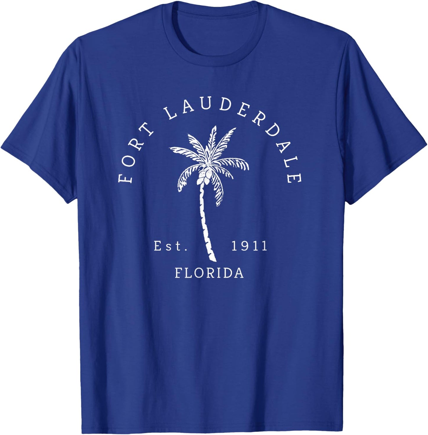 Retro Cool Original Fort Lauderdale Palm Tree Novelty Art T-Shirt - T-Shirt | Royal