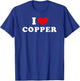 I Love Copper, I Heart Copper T-Shirt - T-Shirt | Royal