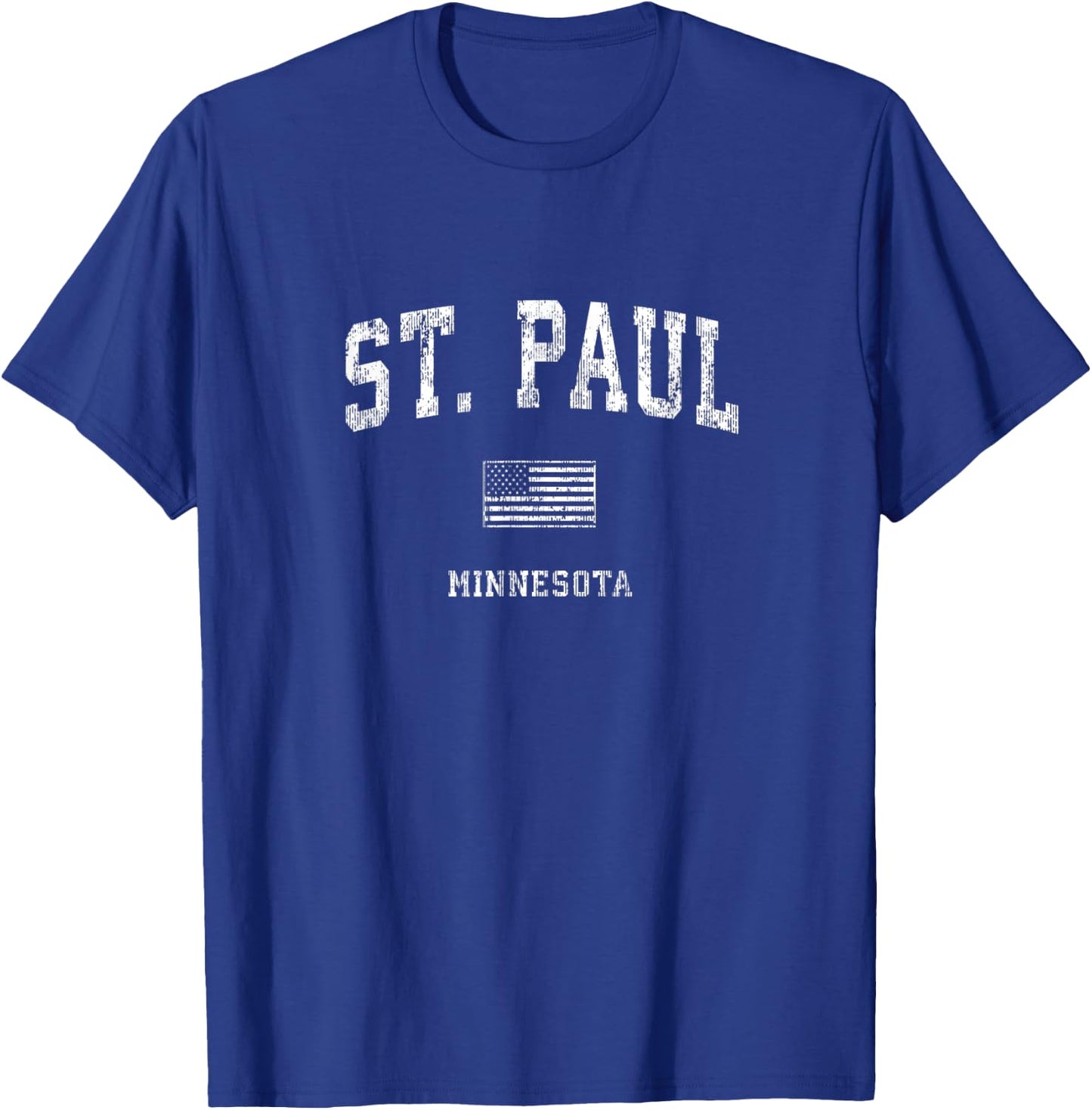 St. Paul Minnesota MN Vintage American Flag Kids Men T-Shirt - T-Shirt | Royal