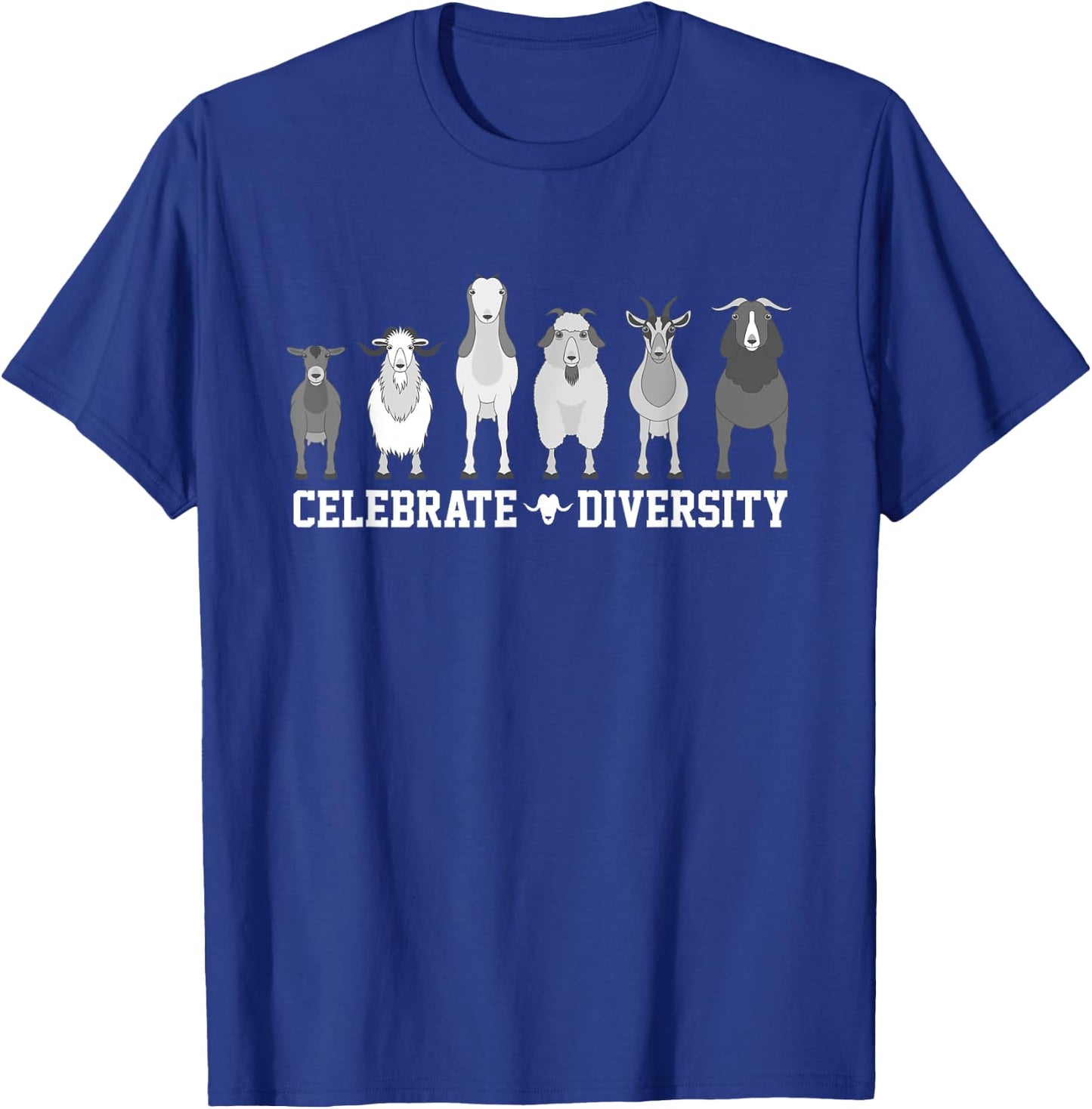 Celebrate Diversity Goats Funny Pet Goat Animal Lovers Gift T-Shirt - T-Shirt | Royal