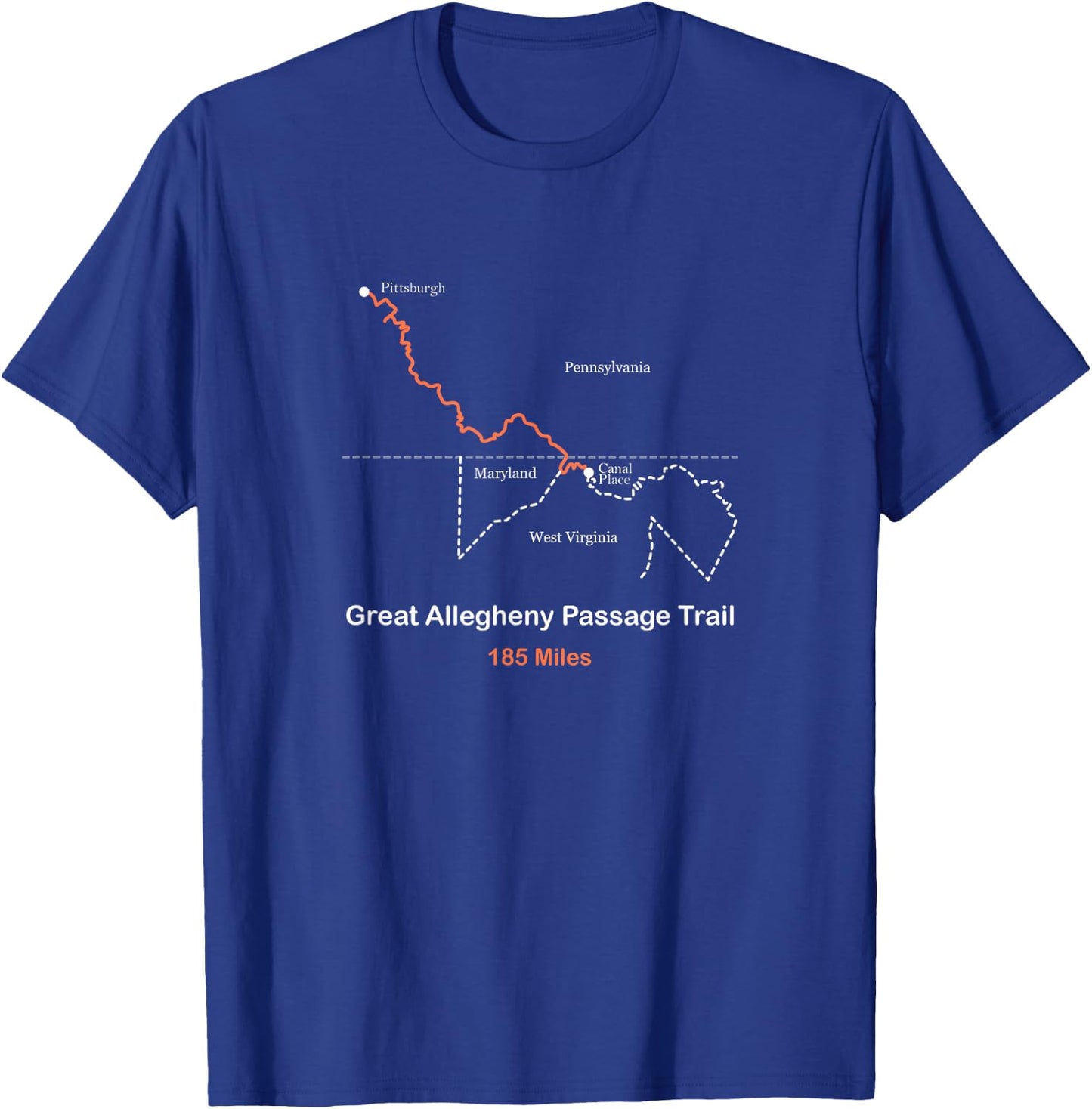 Route Map of the GAP Trail T-Shirt - T-Shirt | Royal