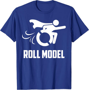 Wheelchair Handicap Art Women Roll Model Wheelchair T-Shirt - T-Shirt | Royal