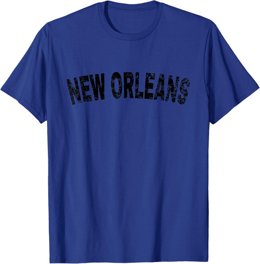 Vintage New Orleans Black Text Apparel T-Shirt - T-Shirt | Royal