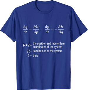 Hamilton Equations of Classical Mechanics Physics T-Shirt - T-Shirt | Royal