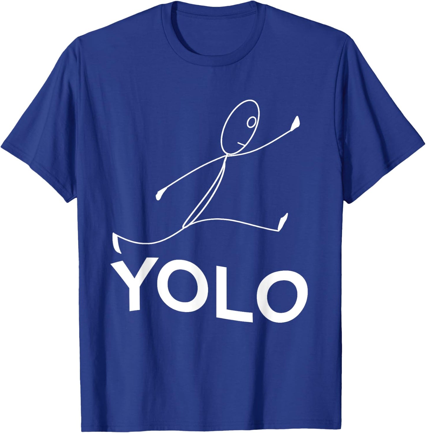 YOLO (Running Stickman) You Only Live Once T-Shirt - T-Shirt | Royal