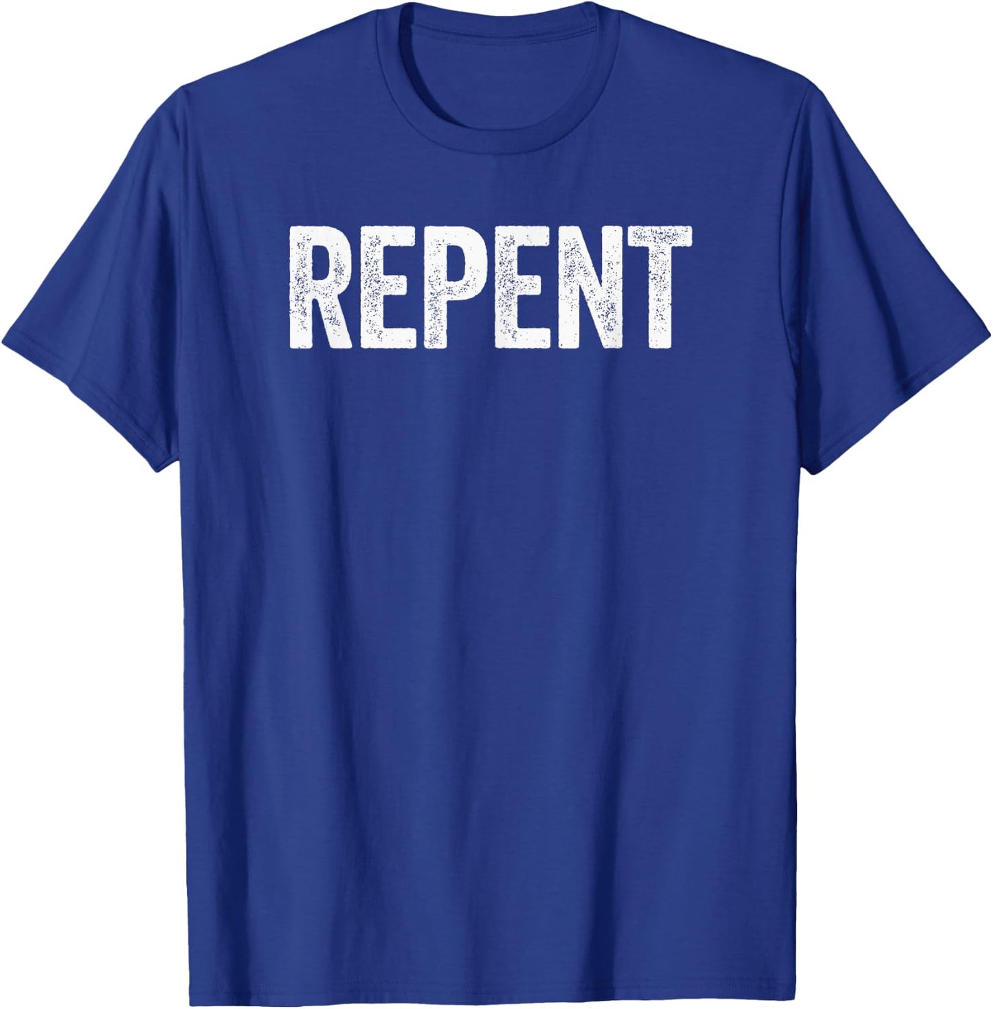 Repent Bold Text Christian T-Shirt - T-Shirt | Royal