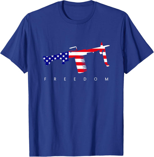 M249 Saw Gunner American Flag gift Responsible Gun Owners T-Shirt - T-Shirt | Royal