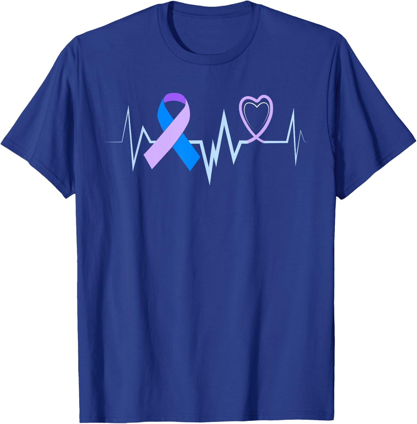 Heartbeat Ribbon Preeclampsia Shirt Preeclampsia Awareness T-Shirt - T-Shirt | Royal