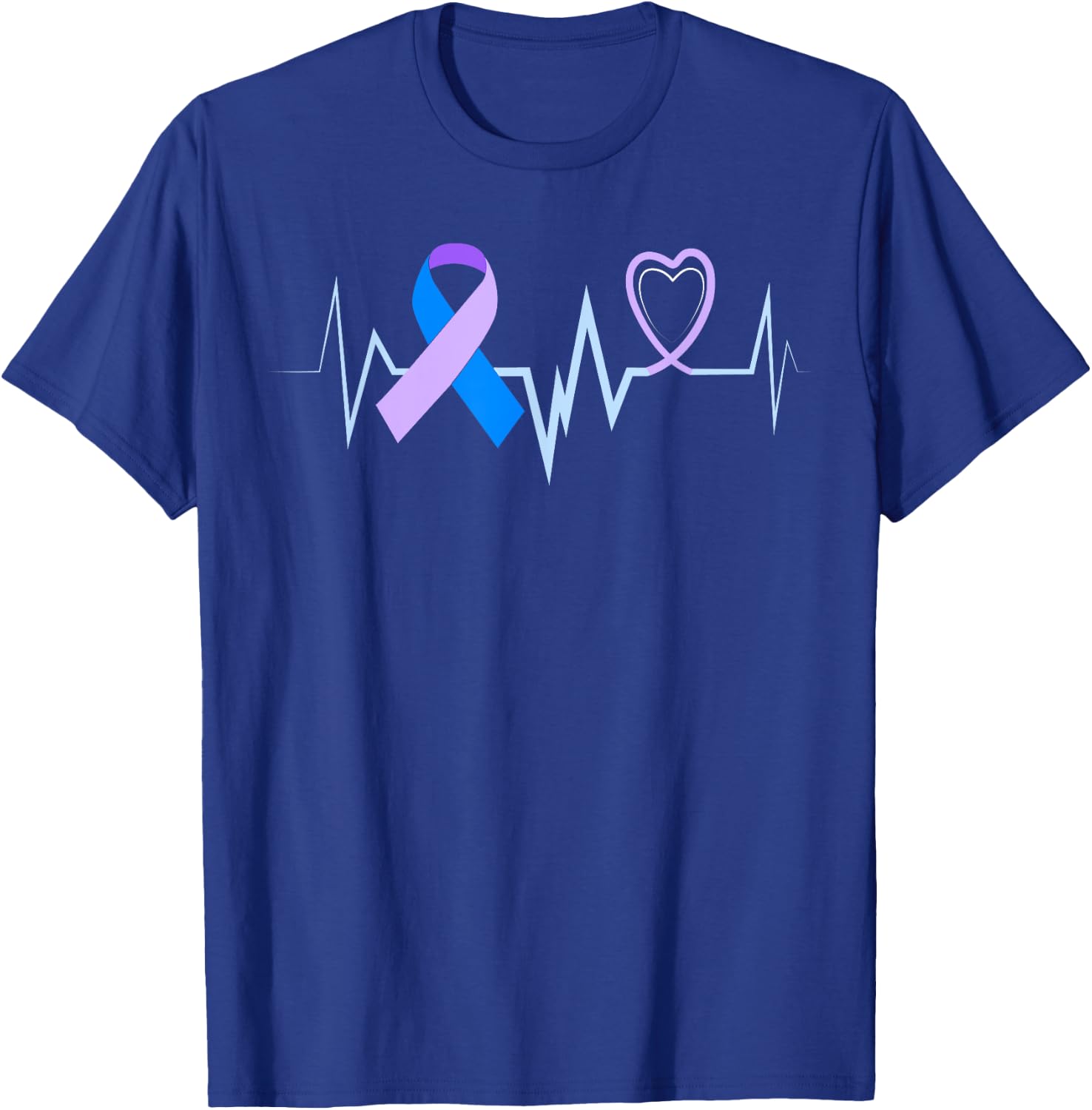 Heartbeat Ribbon Preeclampsia Shirt Preeclampsia Awareness T-Shirt - T-Shirt | Royal
