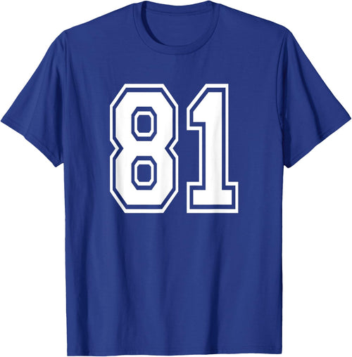 Number 81 81st Birthday Gift Player Team Numbered Jersey