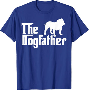 The Dogfather Bulldog Funny T-Shirt - T-Shirt | Royal