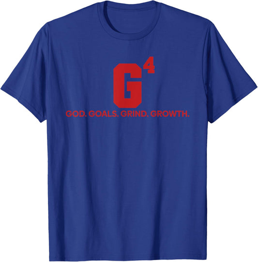 G4 God Goals Grind Growth Funny Christian T-Shirt - T-Shirt | Royal
