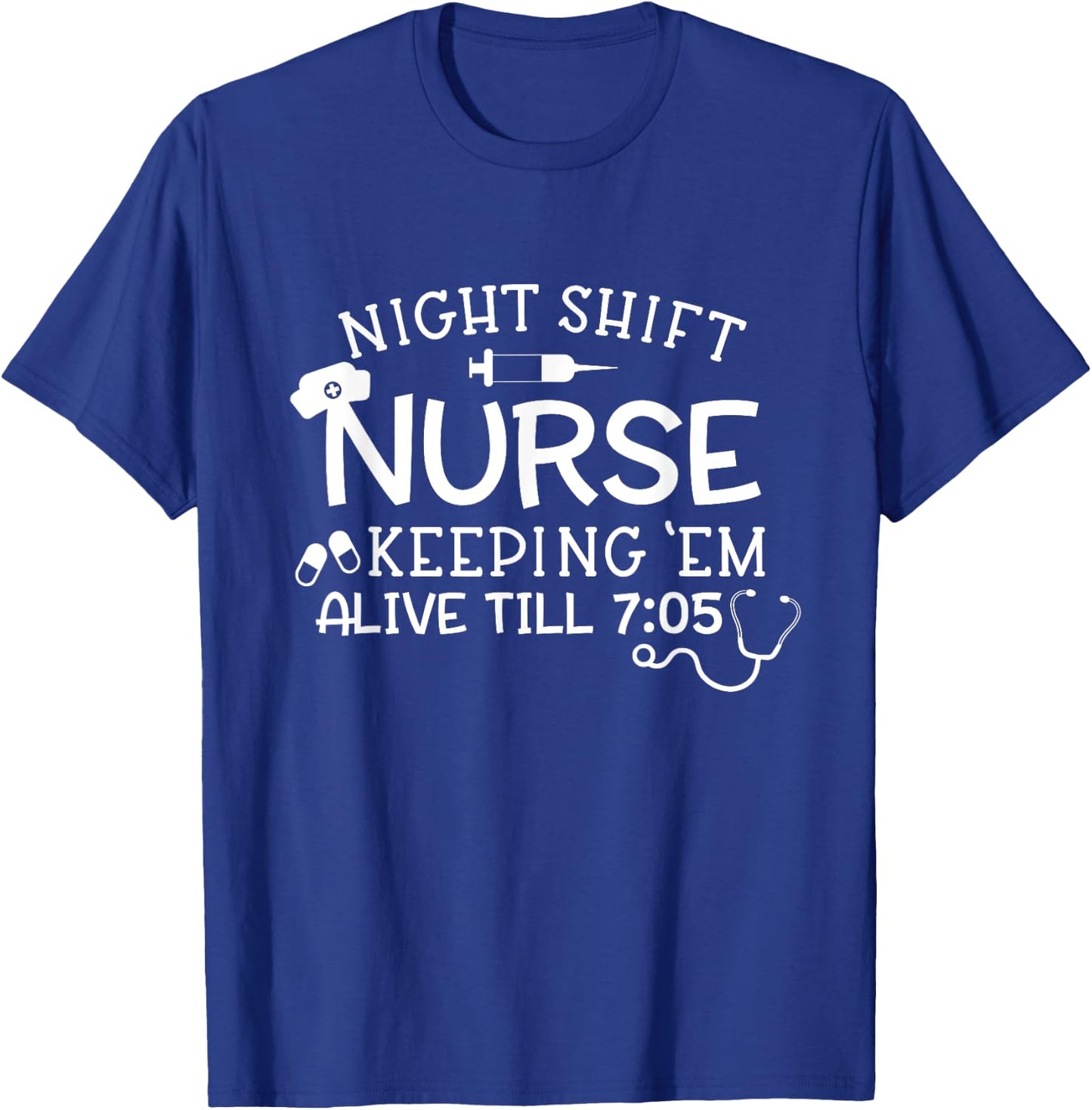 Funny Nightshift Nurse Straight Outta Night Shift Sleeping T-Shirt - T-Shirt | Royal